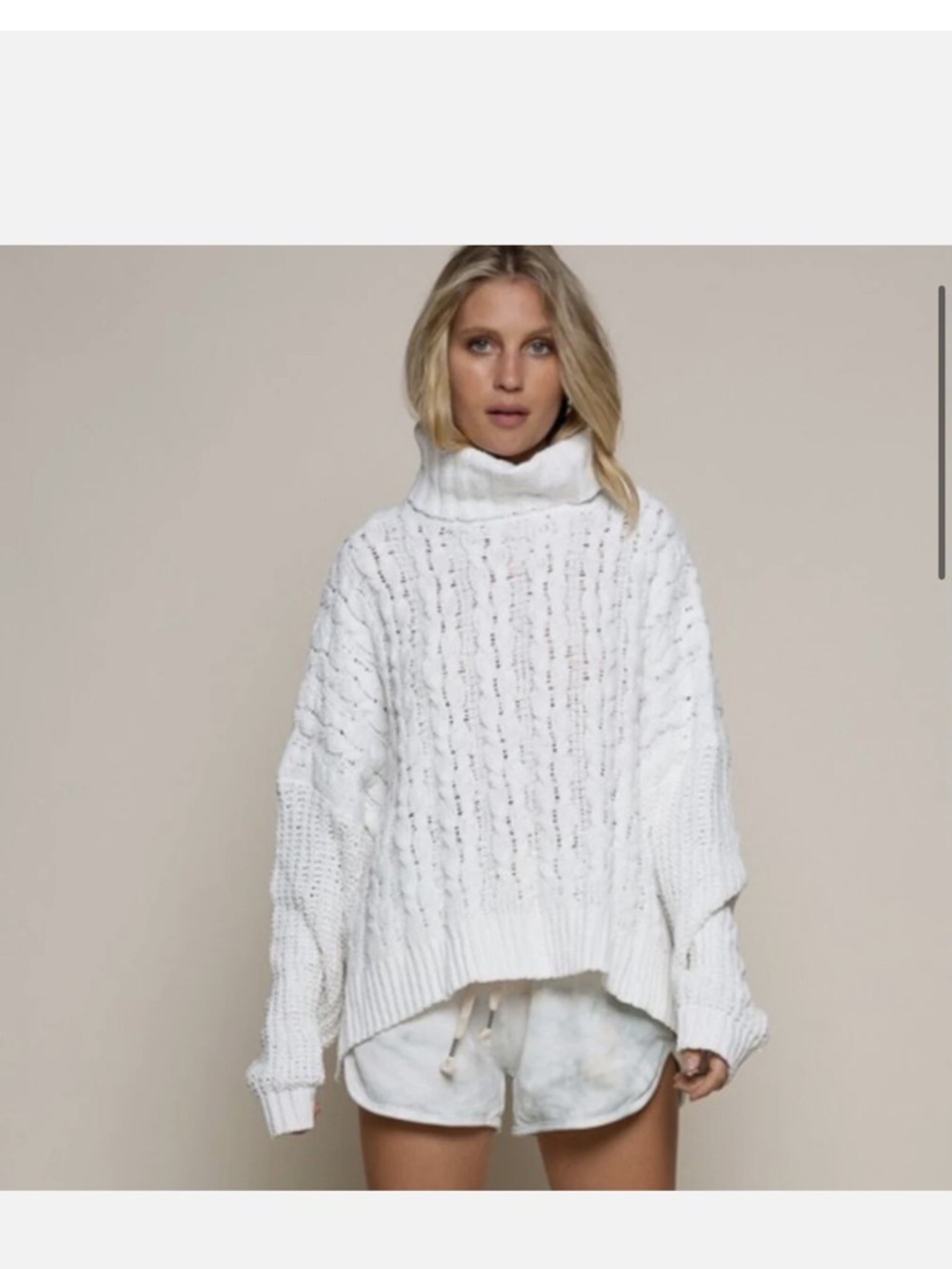POL Chunky Knit Crew Turtleneck Sweater